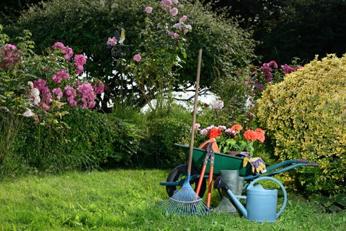Cleared garden area with recycling of green waste